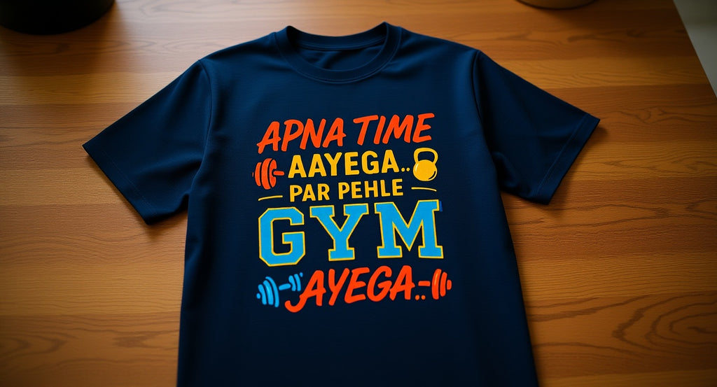 Unisex-Tshirt (Apna Time Aayega Par Pehle Gym Ayega)