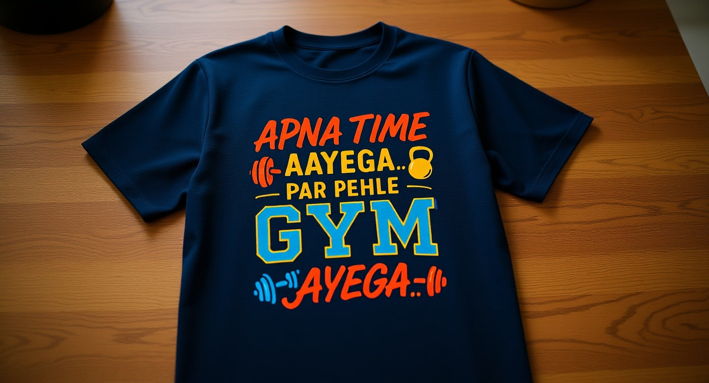 Unisex-Tshirt (Apna Time Aayega Par Pehle Gym Ayega)